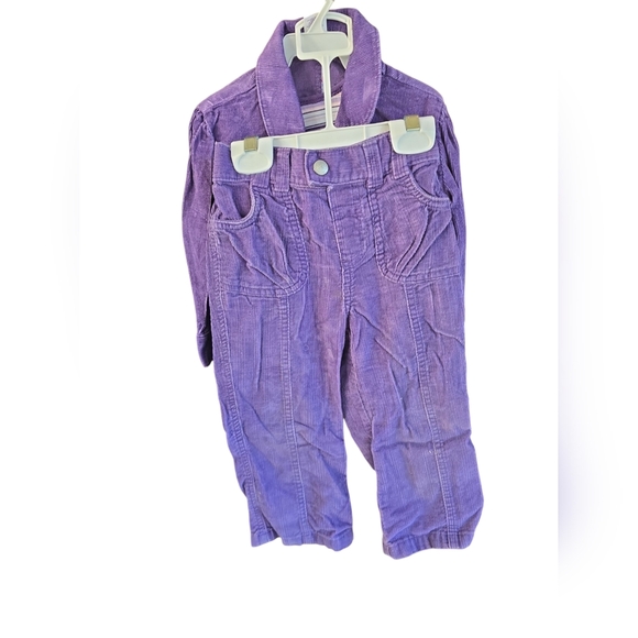 TKS Baby Girl Corduroy Jacket & Pants Size 2 T Purple Snap Front Pockets - Picture 4 of 5